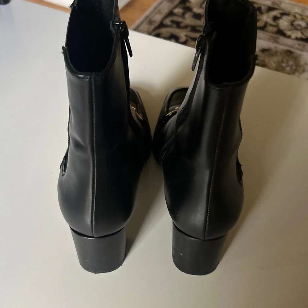 RENATTA Black Leather Women's Ankle Boots with Horsebit Detail MADE IN SPAIN 🇪🇸